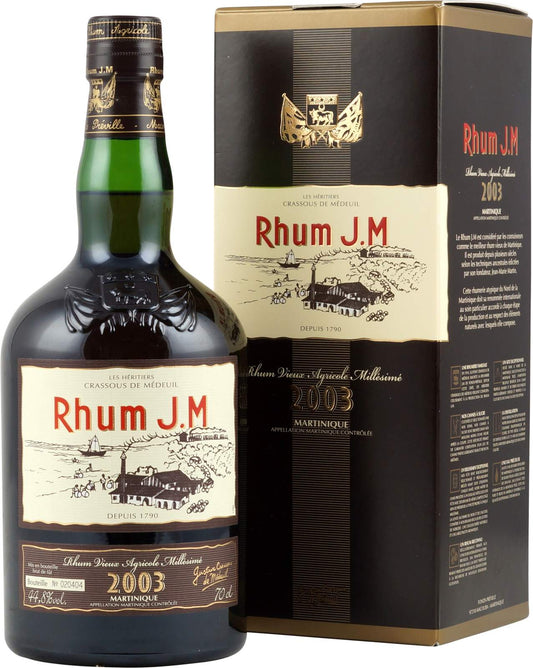 Rhum J.M Millésime 2003 - bouteille et coffret