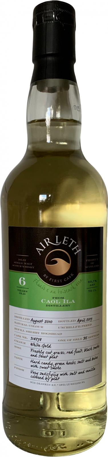 Caol Ila 2010 WIN — First Cask Air Leth, 6 years old, cask 314278