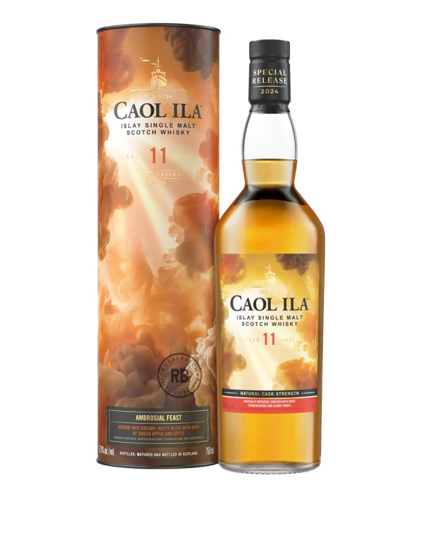 Caol Ila Ambrosial Feast 11 Year Old bottle and box