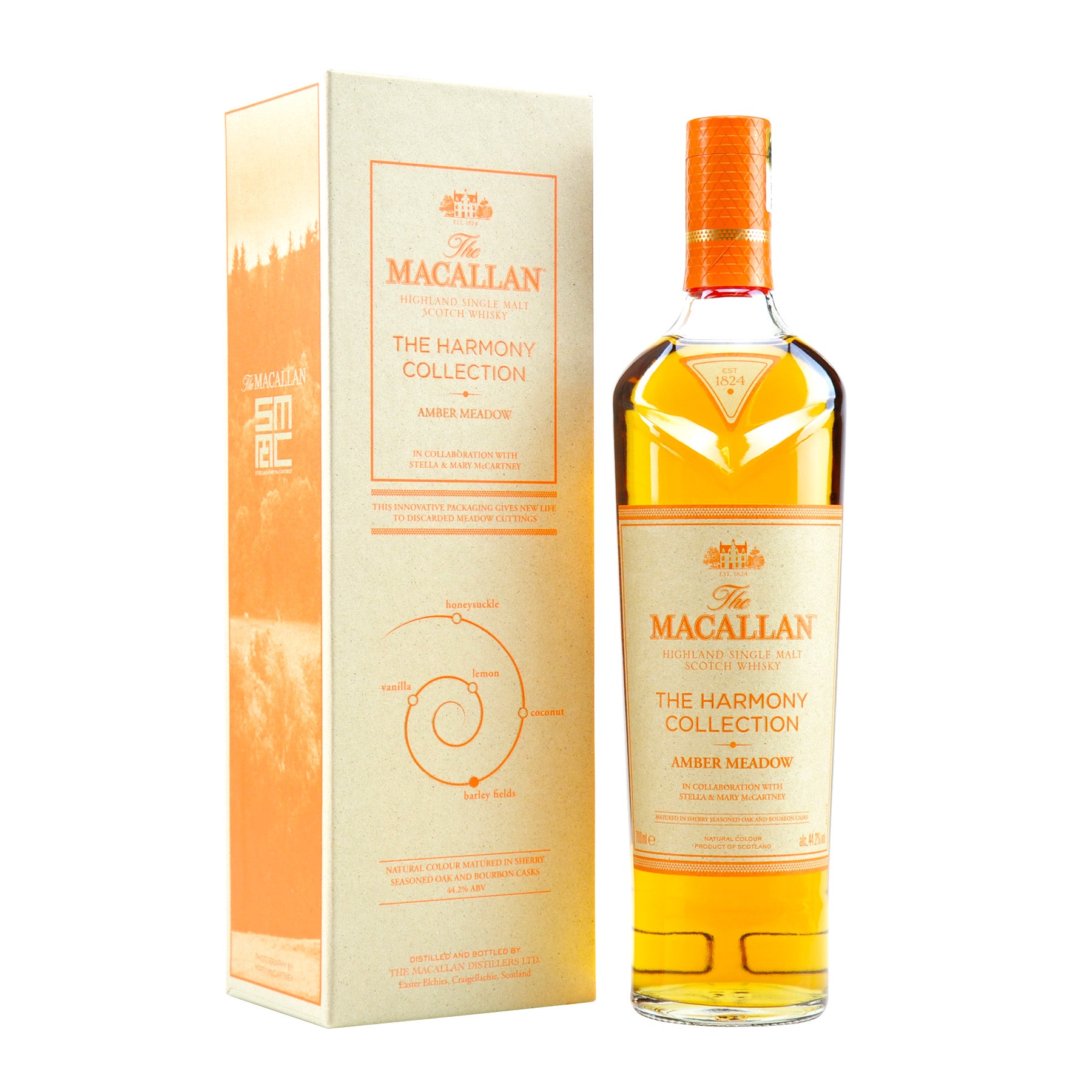 The Macallan Harmony Collection Amber Meadow — bottle and original packaging