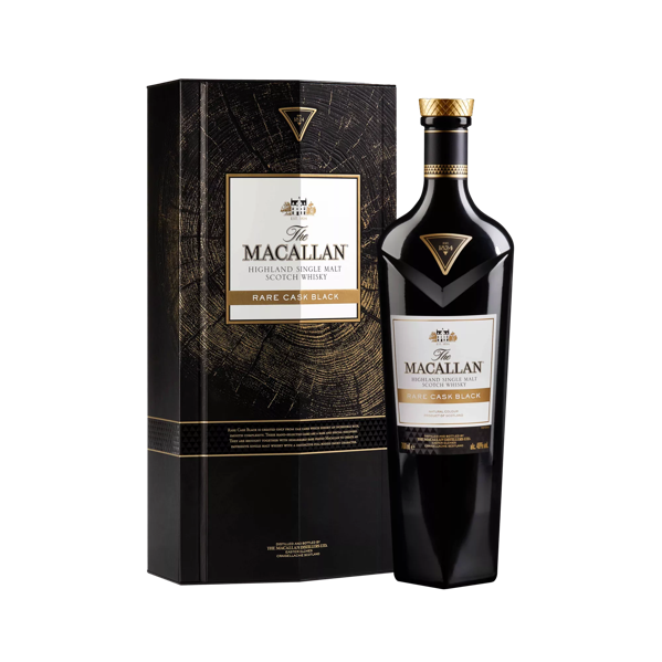 The Macallan Rare Cask Black bottle and presentation pack